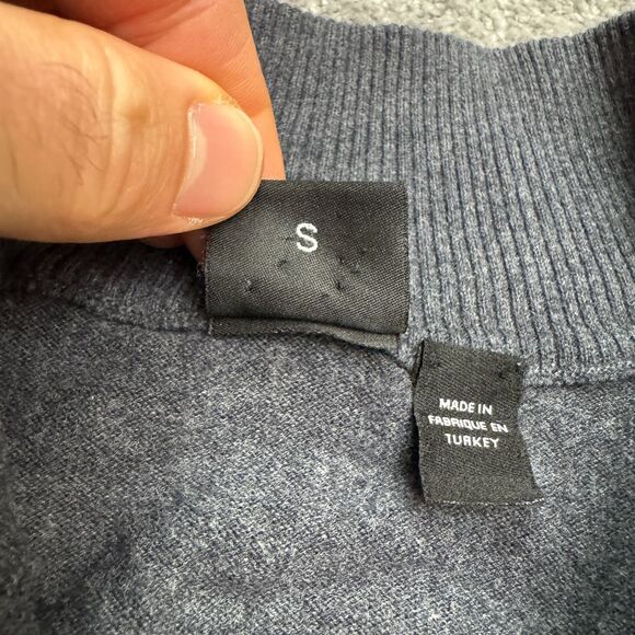 Boss Hugo Boss Full Zip Cardigan Sweater Mens Small Charcoal Gray Mock Cotton - Picture 6 of 15